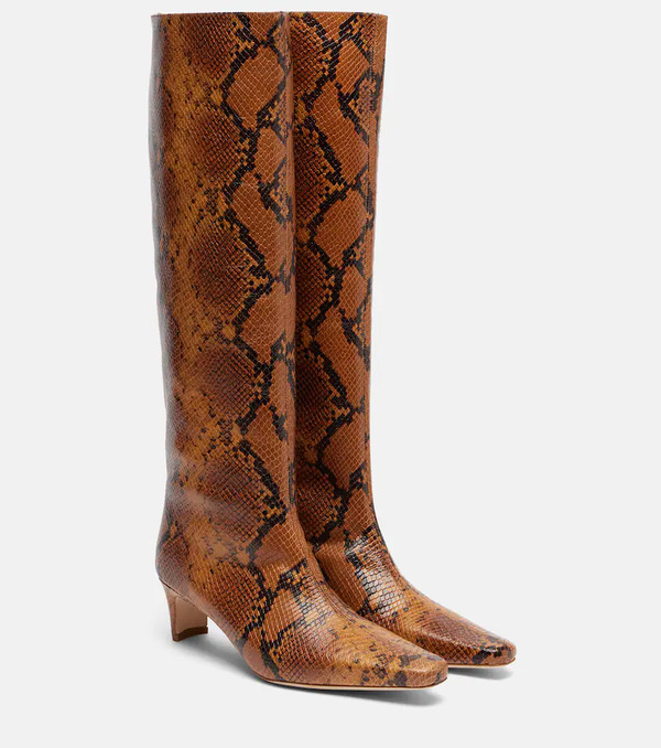  Staud Staud Wally Snake-effect Leather Knee-high Boots 