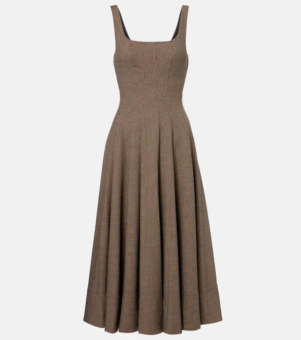  Staud Staud Wells Houndstooth Midi Dress 