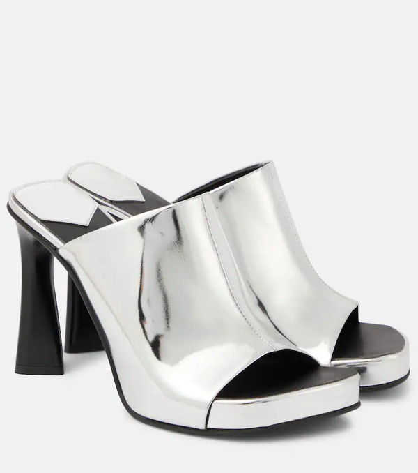  Stella Mccartney Stella Mccartney Elsa Mirrored Faux Leather Sandals 