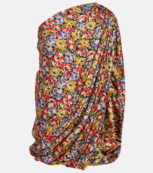  Stella Mccartney Stella Mccartney Floral One-shoulder Minidress 