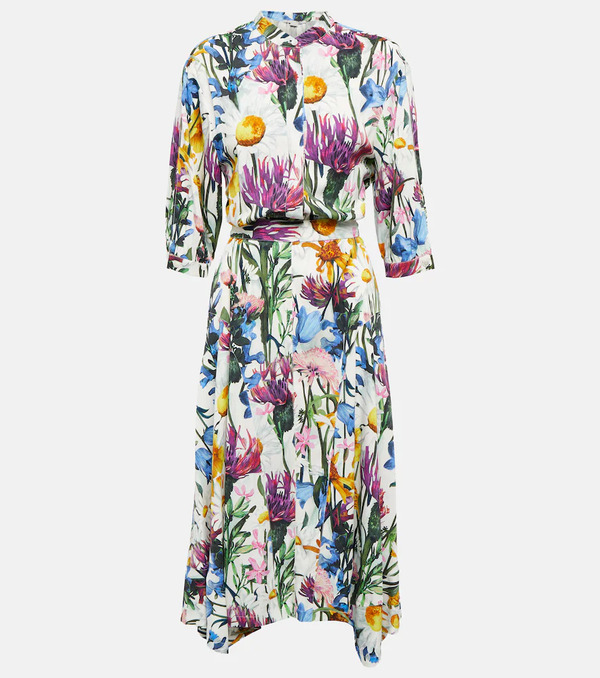  Stella Mccartney Stella Mccartney Floral Satin Midi Dress 