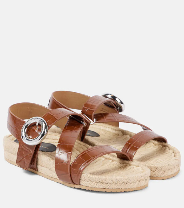  Stella Mccartney Stella Mccartney Gaia S-wave Leather Espadrille Sandals 