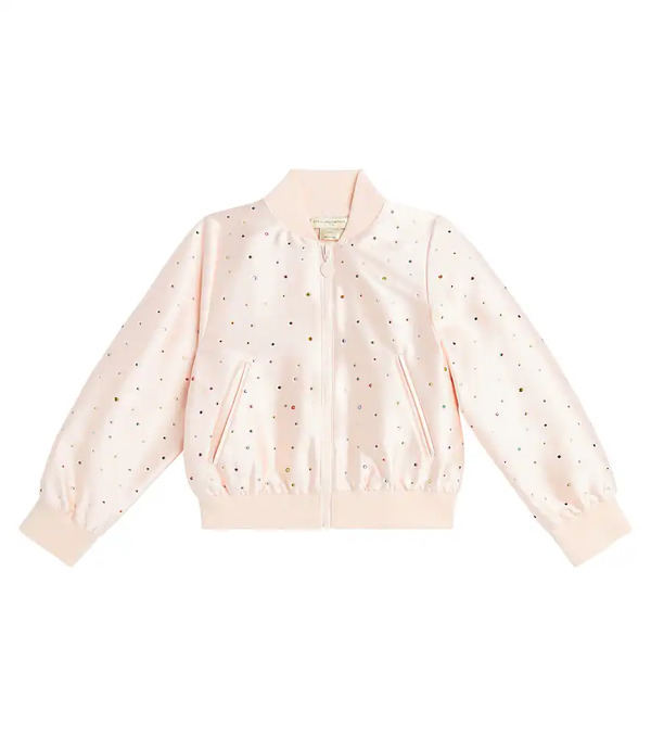  Stella Mccartney Kids Stella Mccartney Kids Embellished Satin Bomber Jacket 
