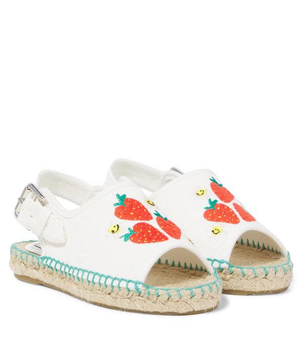  Stella Mccartney Kids Stella Mccartney Kids Embroidered Canvas Espadrilles 