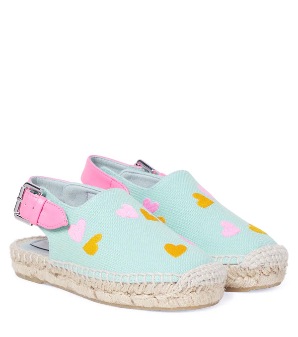  Stella Mccartney Kids Stella Mccartney Kids Embroidered Canvas Espadrilles 