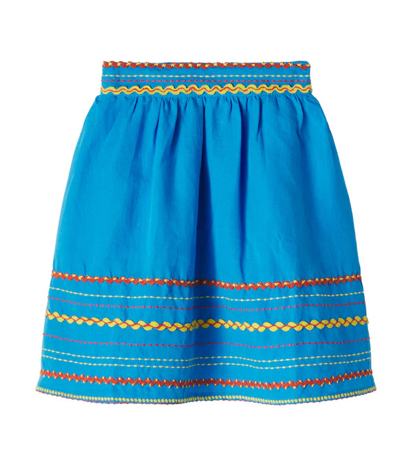  Stella Mccartney Kids Stella Mccartney Kids Embroidered Linen And Cotton Skirt 