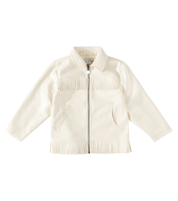  Stella Mccartney Kids Stella Mccartney Kids Fringed Faux Leather Jacket 