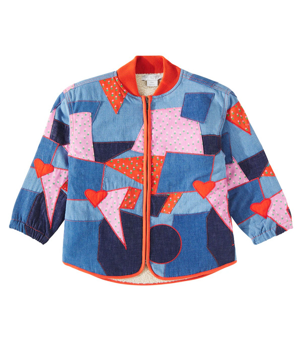  Stella Mccartney Kids Stella Mccartney Kids Patchwork Denim Bomber Jacket 