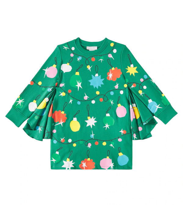  Stella Mccartney Kids Stella Mccartney Kids Printed Cotton Fleece Dress 