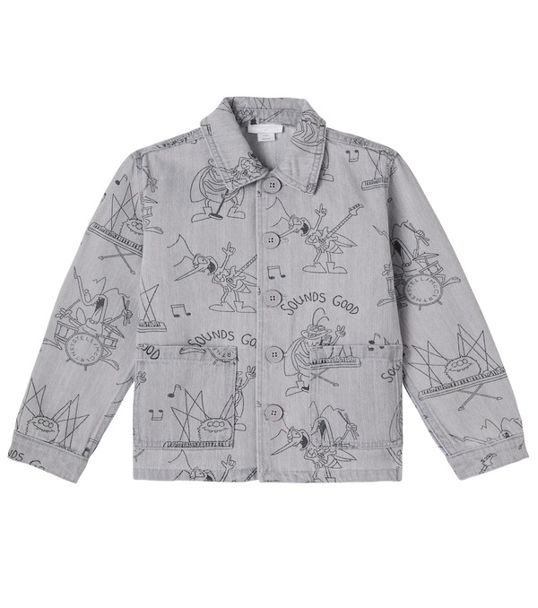  Stella Mccartney Kids Stella Mccartney Kids Printed Denim Jacket 