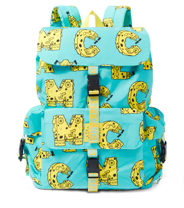  Stella Mccartney Kids Stella Mccartney Kids X Spongebob Printed Canvas Backpack 