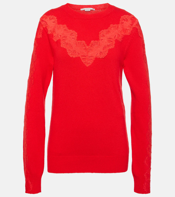  Stella Mccartney Stella Mccartney Lace-trimmed Wool Sweater 
