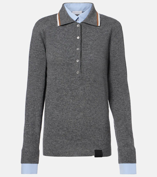  Stella Mccartney Stella Mccartney Layered Virgin Wool Polo Sweater 