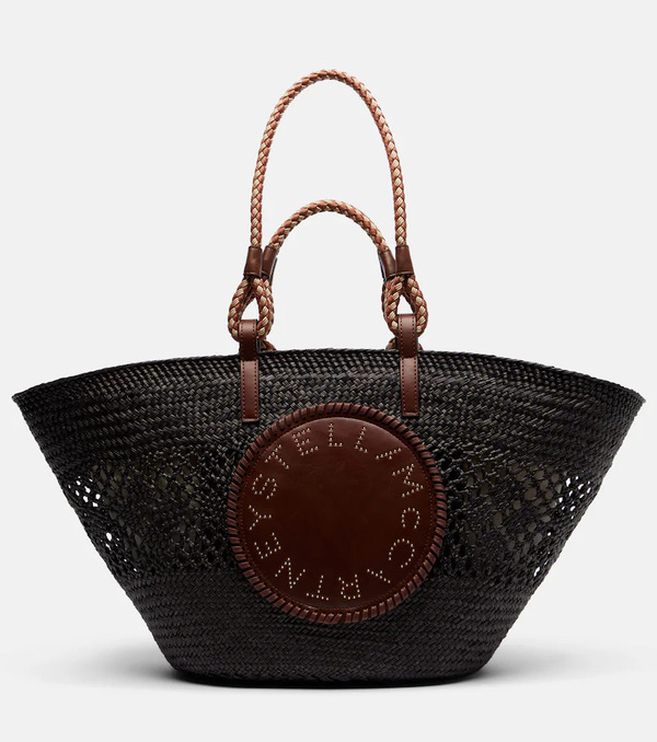  Stella Mccartney Stella Mccartney Logo Large Raffia Basket Bag 
