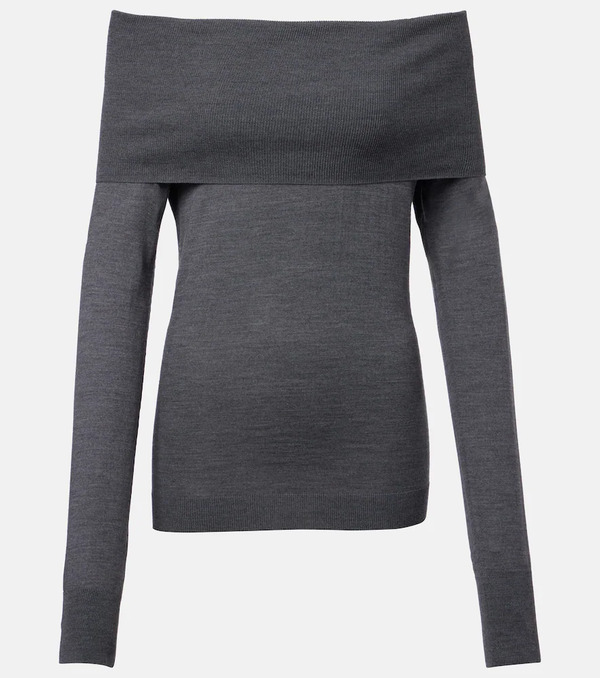  Stella Mccartney Stella Mccartney Off-shoulder Virgin Wool Top 
