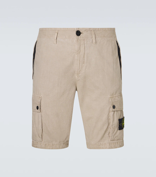  Stone Island Stone Island Compass Cotton Canvas Shorts 