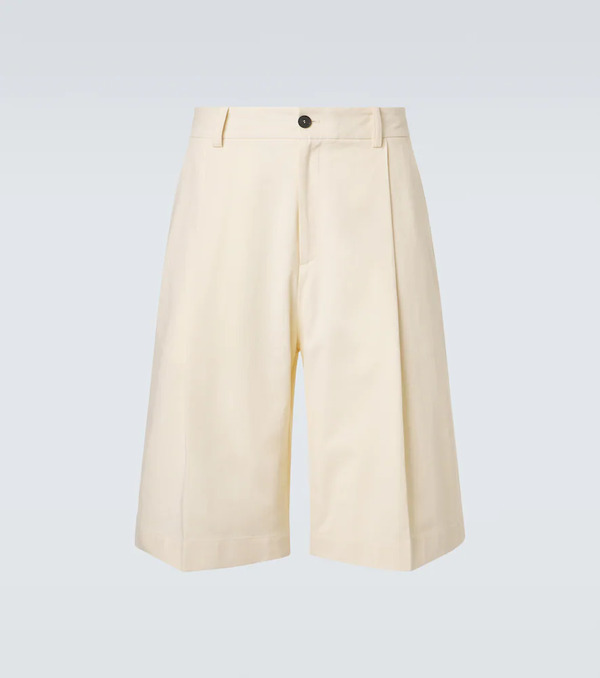  Studio Nicholson Studio Nicholson Fowld Cotton And Linen Bermuda Shorts 