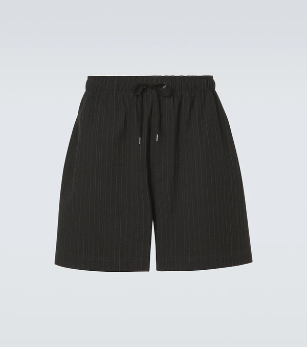  Studio Nicholson Studio Nicholson Starboard Striped Cotton And Wool Shorts 