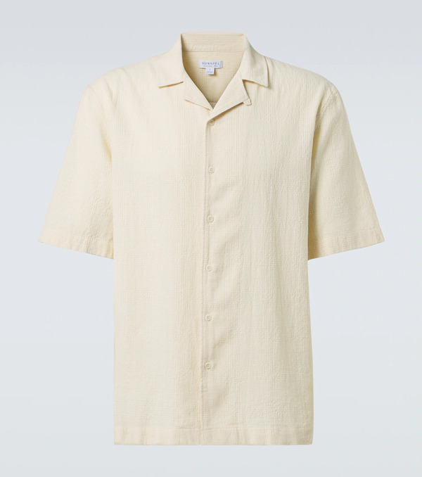  Sunspel Sunspel Checked Cotton Bowling Shirt 