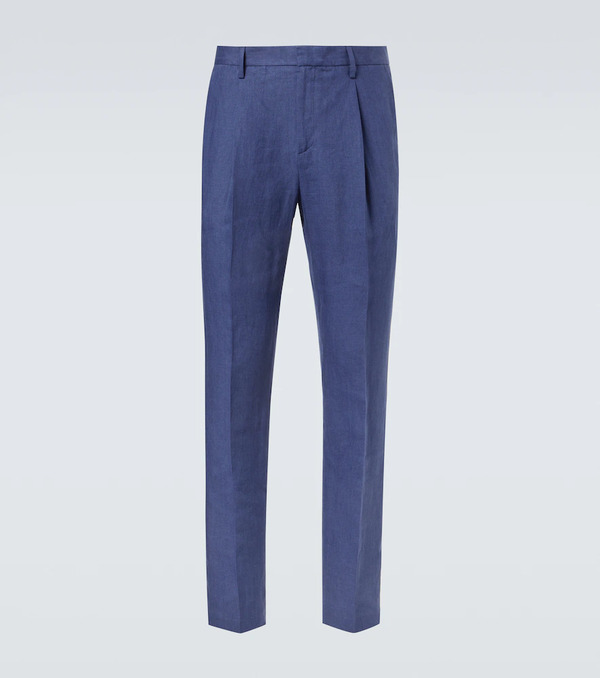  Sunspel Sunspel Pleated Linen Straight Pants 