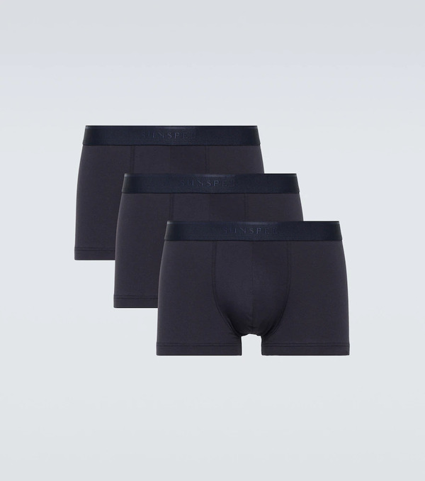  Sunspel Sunspel Set Of 3 Cotton-blend Boxer Briefs 
