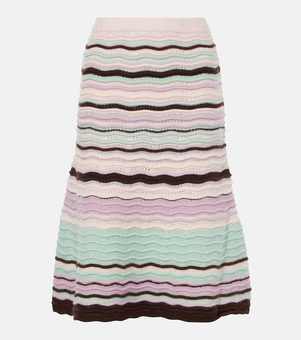  Susan Fang Susan Fang Striped Midi Skirt 