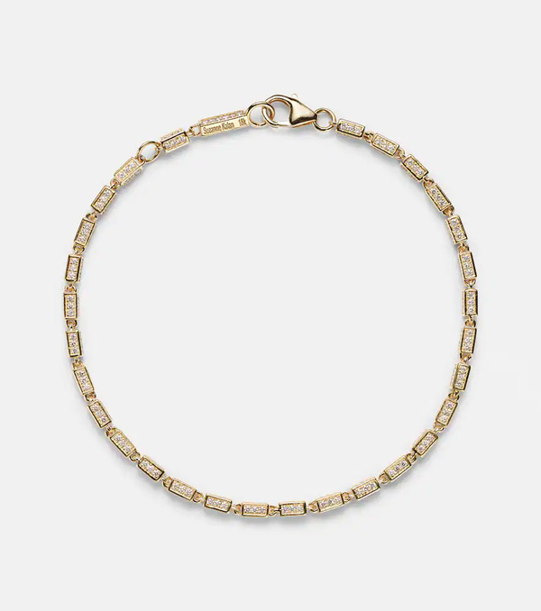  Suzanne Kalan Suzanne Kalan Block-chain Mini 18kt Gold Bracelet With Diamonds 