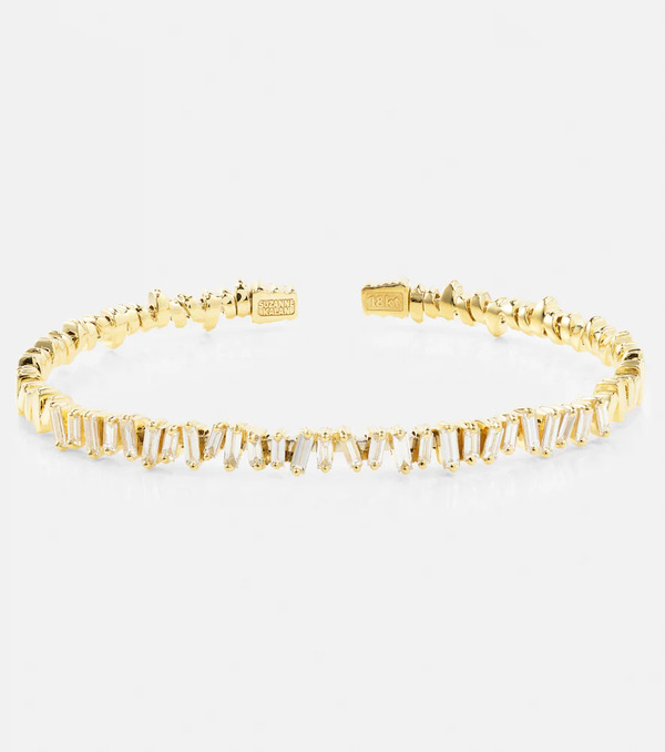  Suzanne Kalan Suzanne Kalan Classic 18kt Gold Bangle With Diamonds 