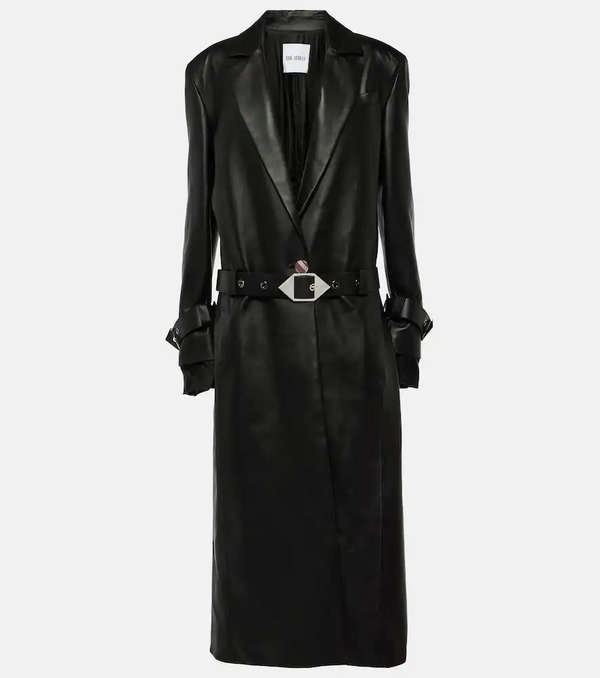  The Attico The Attico Belted Leather Coat 
