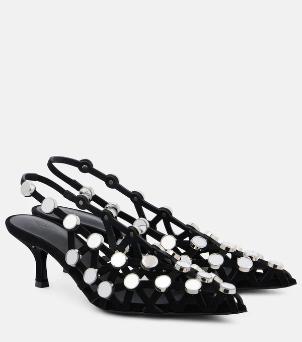  The Attico The Attico Embellished Leather Mules 