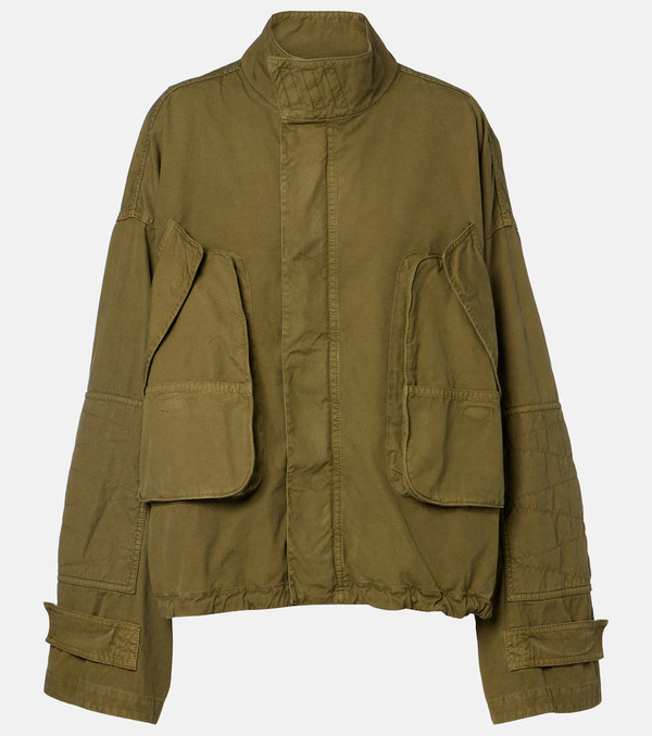  The Attico The Attico Leather-trimmed Cotton Jacket 