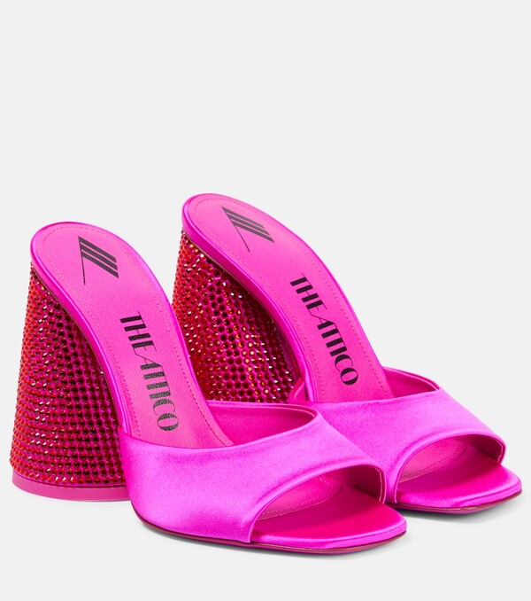  The Attico The Attico Luz Embellished Satin Mules 