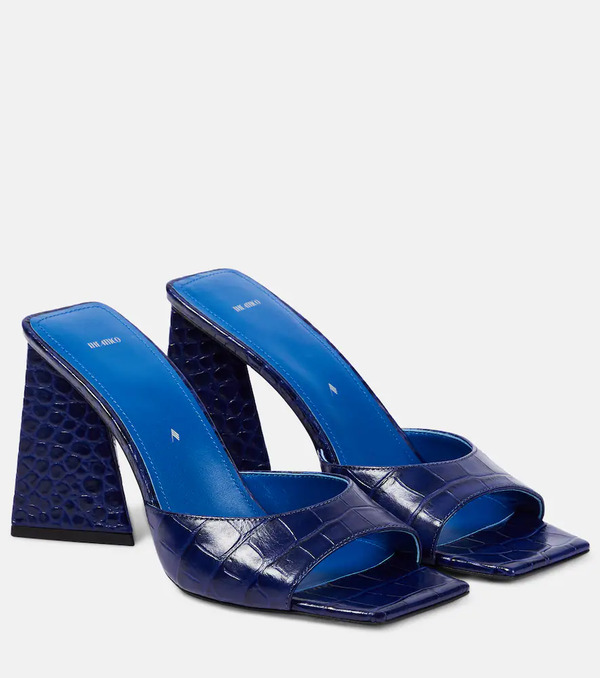  The Attico The Attico Mini Devon 85 Croc-effect Leather Mules 