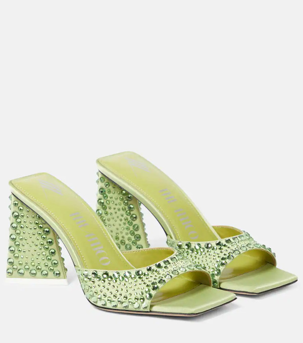  The Attico The Attico Mini Devon Embellished Satin Mules 