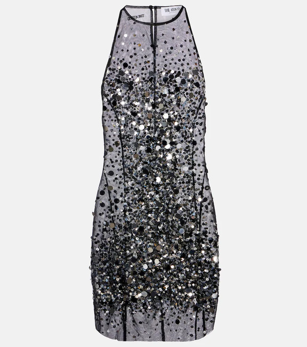  The Attico The Attico Sequined Sheer Minidress 