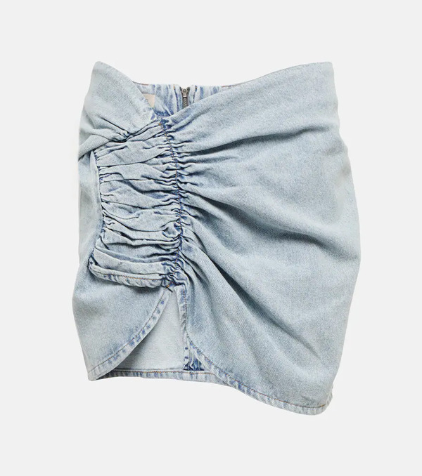  The Mannei The Mannei Wishaw Ruched Denim Miniskirt 