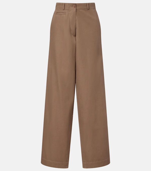  The Row The Row Fadry Cotton-blend Gabardine Wide-leg Pants 