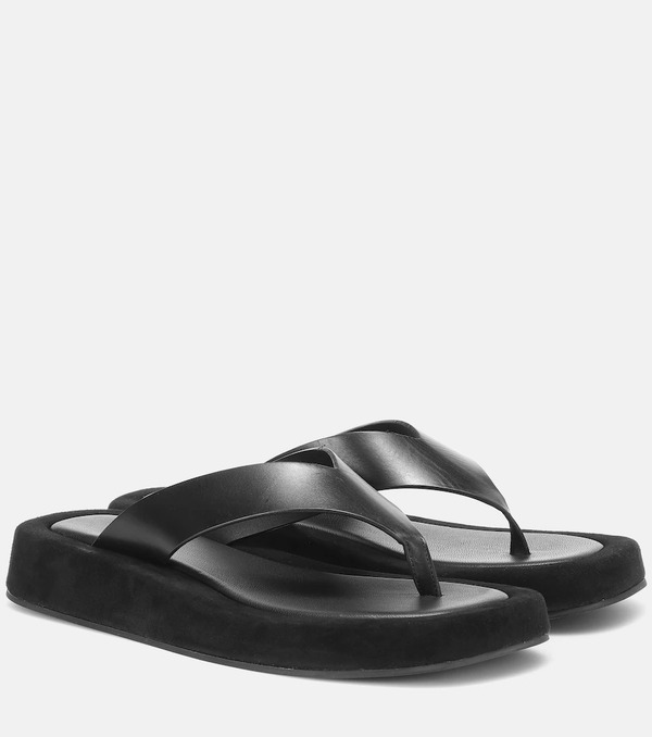  The Row The Row Ginza Leather And Suede Sandals 