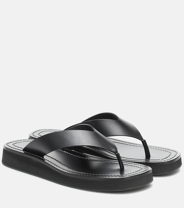  The Row The Row Ginza Leather Platform Slides 