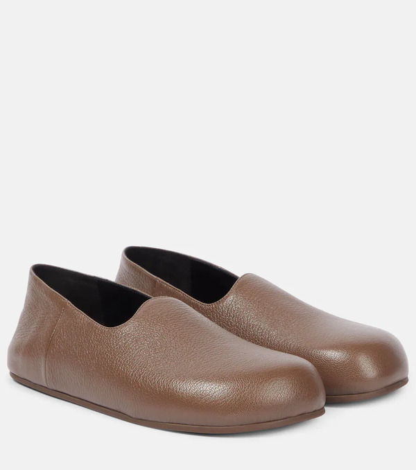  The Row The Row Hugh Leather Slip-on Shoes 