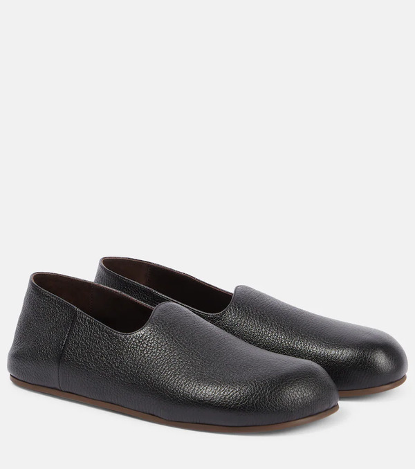  The Row The Row Hugh Leather Slip-on Shoes 