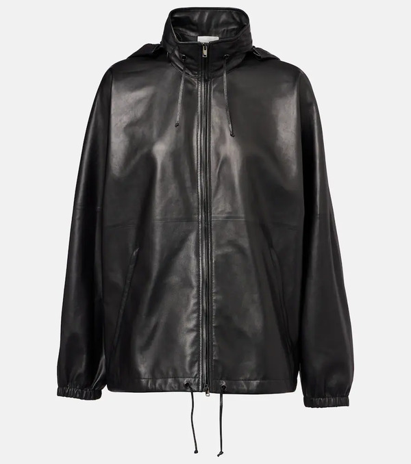  The Row The Row Jilly Oversized Leather Bomber Jacket 