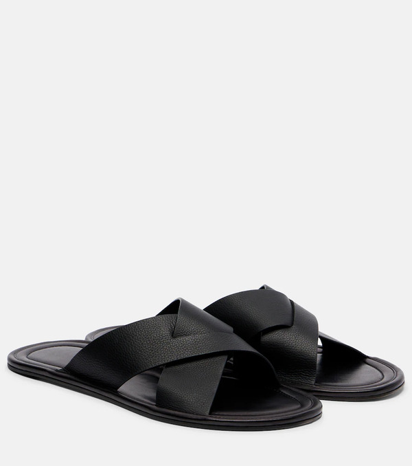  The Row The Row Malick Cross Leather Sandals 