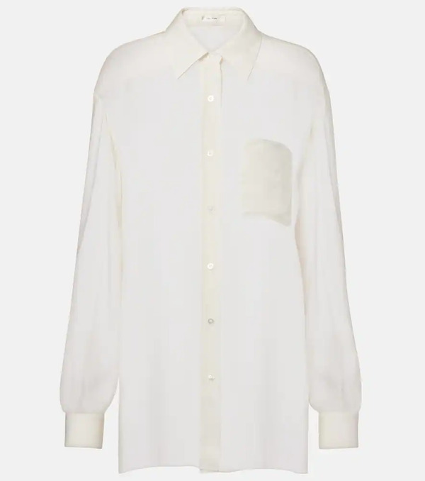  The Row The Row Nesson Oversized Striped Cupro Shirt 