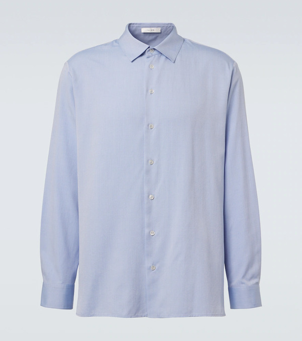  The Row The Row Paxon Silk Poplin Jacquard Shirt 