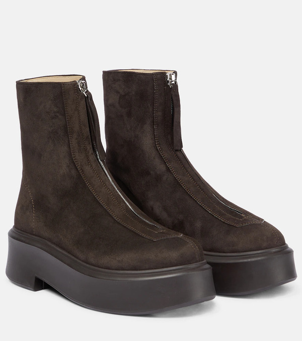  The Row The Row Zipped Boot 1 Suede Ankle Boots 