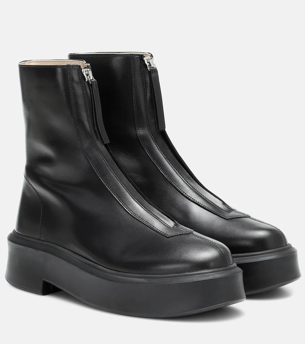  The Row The Row Zipped 1 Leather Ankle Boots 
