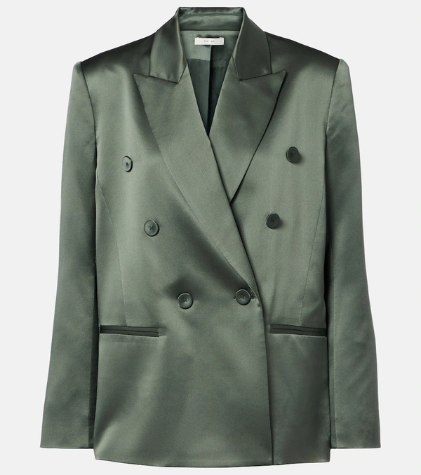  The Sei The Sei Double-breasted Silk Blazer 