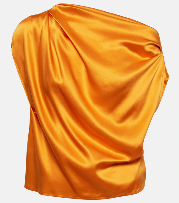  The Sei The Sei Draped One-shoulder Silk Top 