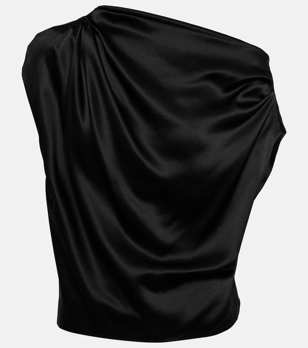  The Sei The Sei Draped One-shoulder Silk Top 